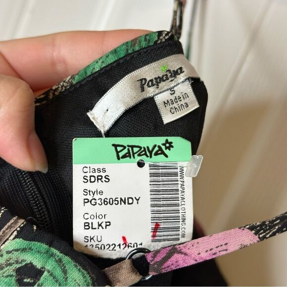 BNWT Y2K Papaya Black Multicolor Floral Cami Tunic Blouse Sz S Fairycore Boho - Picture 6 of 7